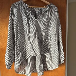 Gray and White Striped Shirt